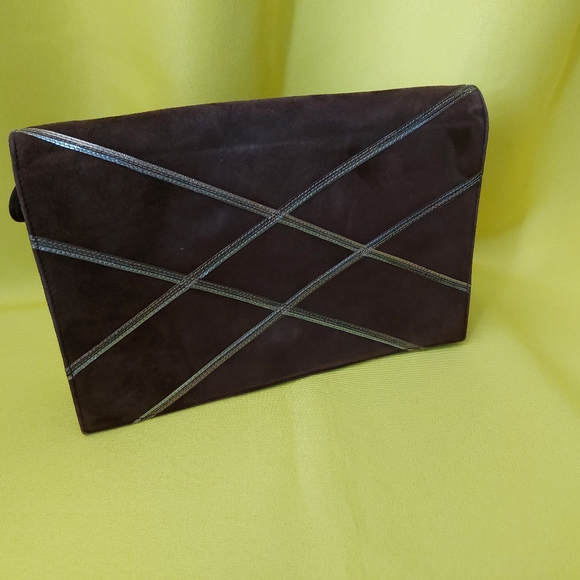 Vintage Crossbody Bag Brown Surde Purse by UNGARO Parallele Paris 1980s - Picture 5 of 16